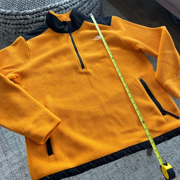 The North Face orange/black half-zip fleece fall outdoor athletic sweater Sz M - Picture 7 of 13